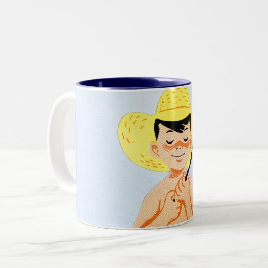 Go Fish Tweekleurige Koffiemok (Voorkant links)