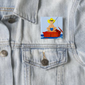 Go Fish Vierkante Button 5,1 Cm (In situ)