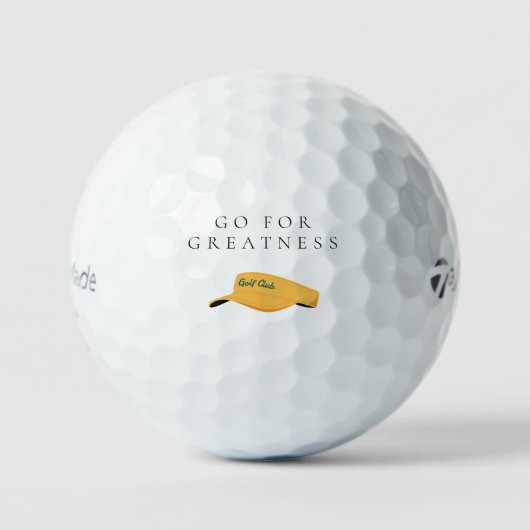 'Go For Greatness' Confidence Ambition Motivation Golfballen (Voorkant)