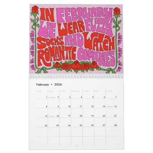 Go For It! Groovy Lettering Calendar Kalender (Feb 2026)