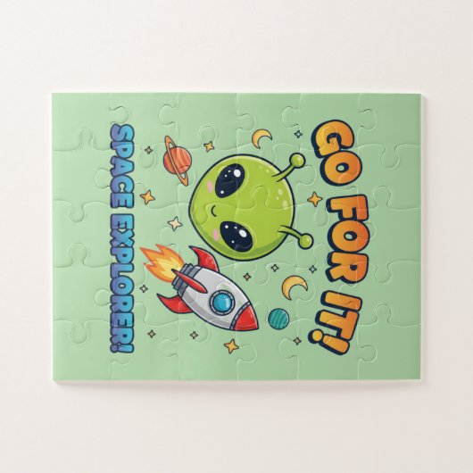 Go For It! Space Explorer - Cute Alien Legpuzzel (Horizontaal)