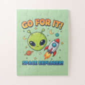 Go For It! Space Explorer - Cute Alien Legpuzzel (Verticaal)