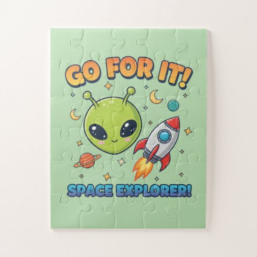 Go For It! Space Explorer - Cute Alien Legpuzzel (Verticaal)