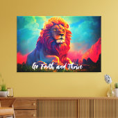 Go Forth and Thrive Majestic Lion Inspirerend Canvas Afdruk (Insitu (Woonkamer))