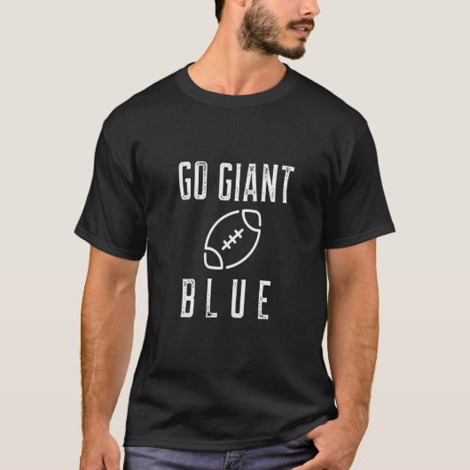 Go Giant Blue New York Football T-shirt (Voorkant)