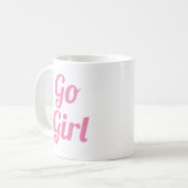 Go Girl | Slogan-Mok | handgeschreven typologie Koffiemok (Voorkant links)