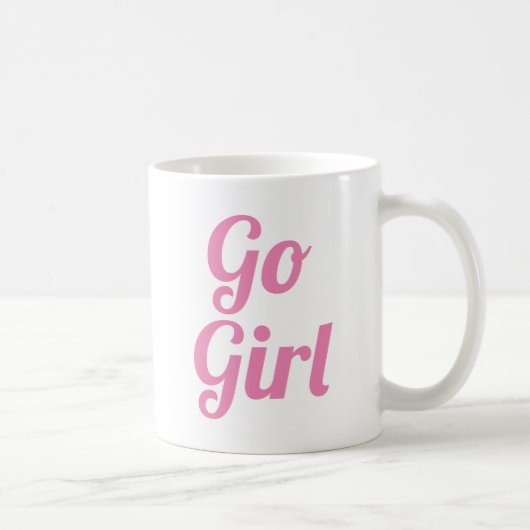 Go Girl | Slogan-Mok | handgeschreven typologie Koffiemok (Rechts)