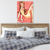 Go-Go Boots Sassy Glam Girl Mode Illustratie Canvas Afdruk (Insitu (Slaapkamer))