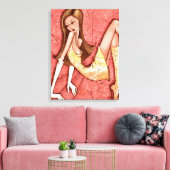 Go-Go Boots Sassy Glam Girl Mode Illustratie Canvas Afdruk (Insitu (Woonkamer))