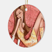 Go-Go Girl Mode Decoratieve Originele Kunst Keramisch Ornament (Links)