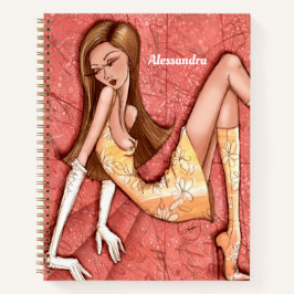 Go-Go Girl Mode Illustratie Originele Kunst Notitieboek
