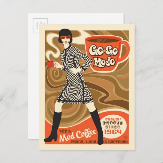 Go Go Mojo Coffee Briefkaart (Voorkant / Achterkant)