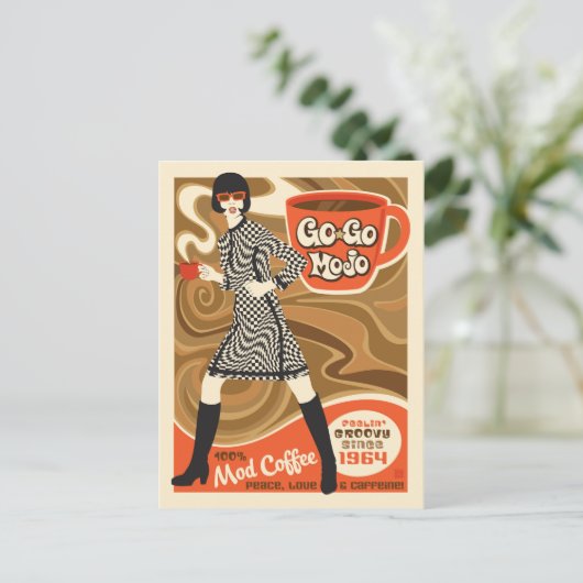 Go Go Mojo Coffee Briefkaart (Staand voorkant)