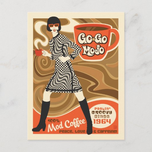 Go Go Mojo Coffee Briefkaart (Voorkant)