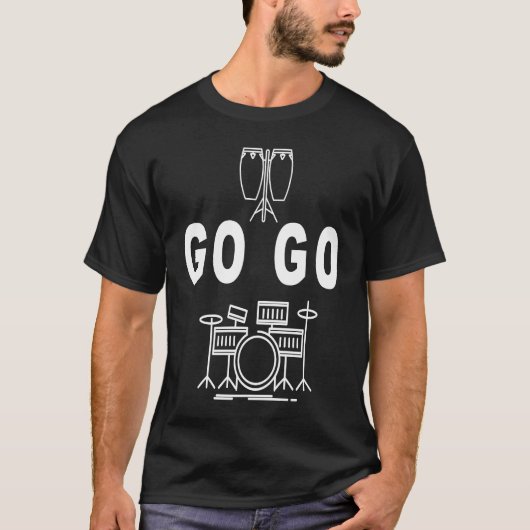 Go Go Music Drum set design! Washington DC T-shirt (Voorkant)