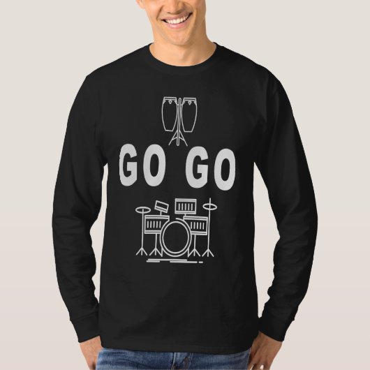 Go Go Music Drum set design! Washington DC T-shirt (Voorkant)