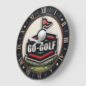 Go Golf Modern Golfer Gift Grote Klok (Hoek)