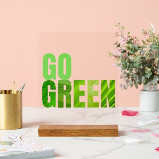 Go Green Acryl Bord (Huwelijk)