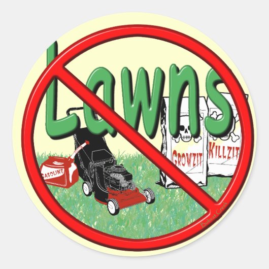 Go Green Anti-Lawn Ronde Sticker (Voorkant)