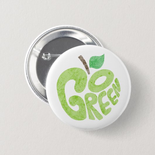 Go Green Apple Ronde Button 5,7 Cm (Voorkant /achterkant)
