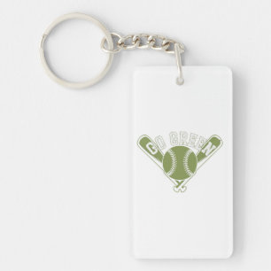 Go Green Baseball Design Sleutelhanger