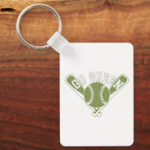 Go Green Baseball Design Sleutelhanger (Voorkant)