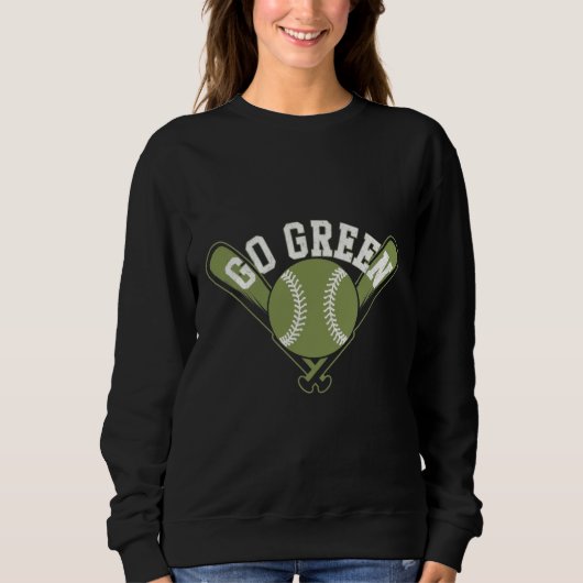 Go Green Baseball Design Trui (Voorkant)