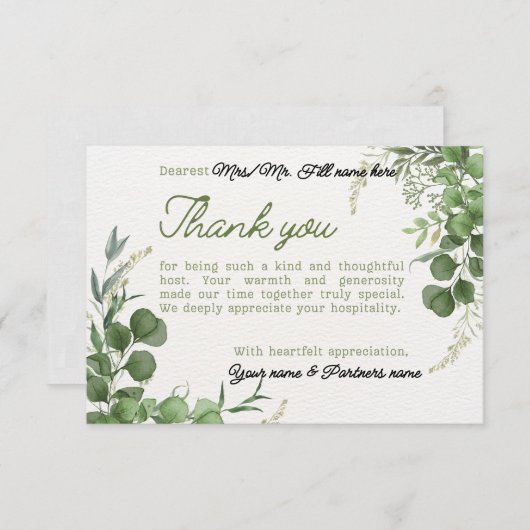 Go Green Bedankkaart (Voorkant / Achterkant)