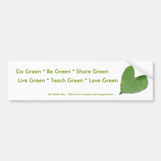 Go Green Bumpersticker (Voorkant)