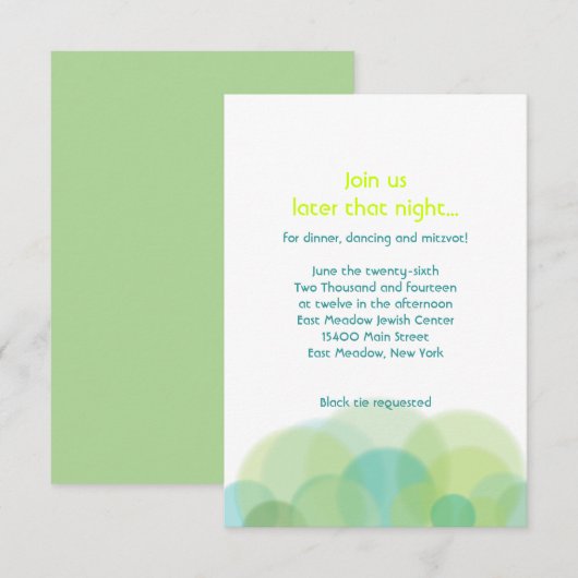 GO GREEN EARTH Bar Bat Mitzvah Party Kaart (Voorkant / Achterkant)