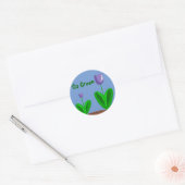 Go Green Flower Garden Ronde Sticker (Envelop)