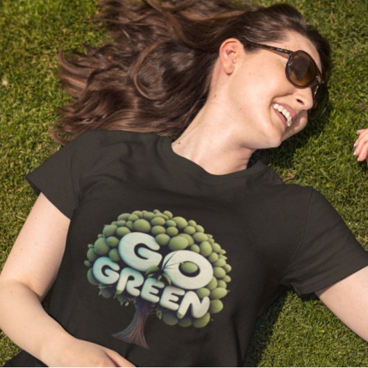 Go Green - Go Green Slogan met boomontwerp T-shirt