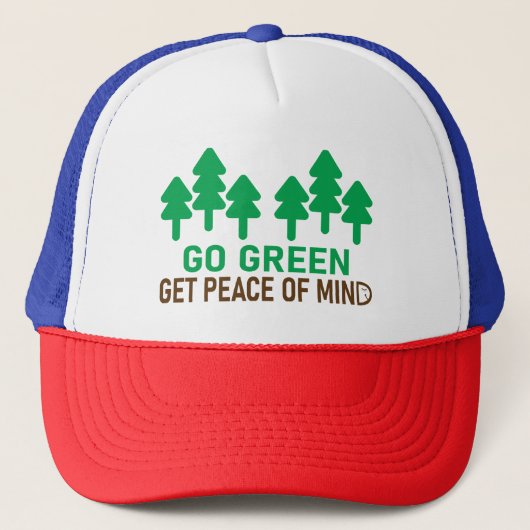Go Green motivatie ontwerp met offerte. Trucker Pet (Voorkant)