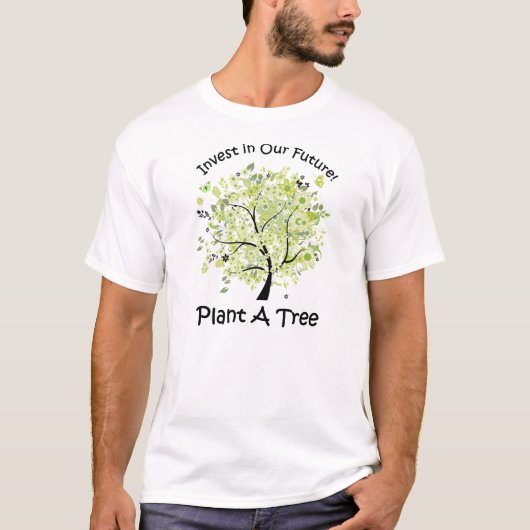 Go Green Plant A Tree Typography T-shirt (Voorkant)