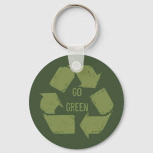Go Green Recyclen Logo Sleutelhanger