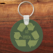 Go Green Recyclen Logo Sleutelhanger (Voorkant)