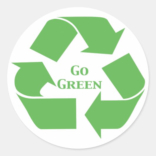 Go Green Recyclen symboolgeschenken Ronde Sticker (Voorkant)