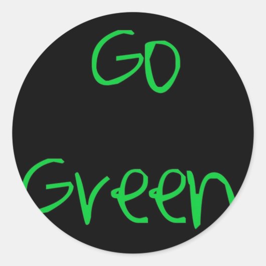 Go Green Ronde Sticker (Voorkant)