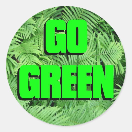 Go Green Ronde Sticker (Voorkant)