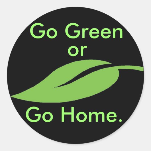 Go Green Ronde Sticker (Voorkant)