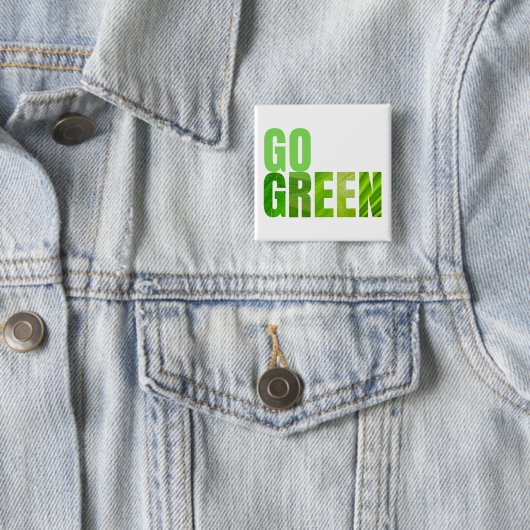 Go Green Vierkante Button 5,1 Cm (In situ)