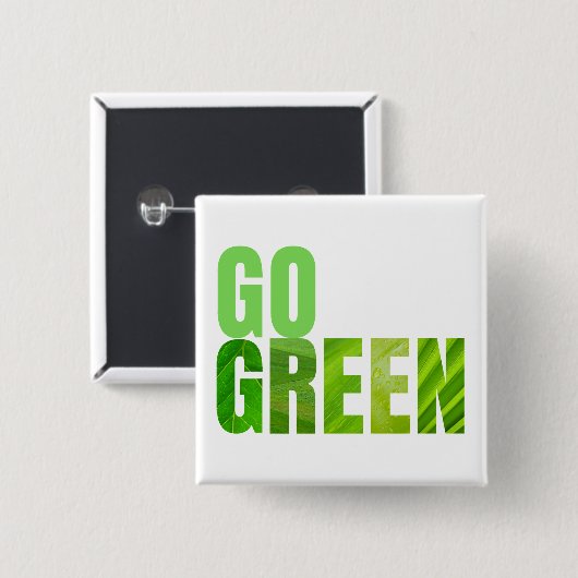 Go Green Vierkante Button 5,1 Cm (Voorkant /achterkant)