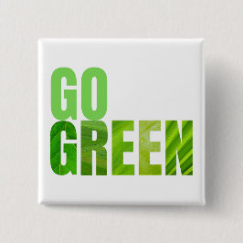 Go Green Vierkante Button 5,1 Cm
