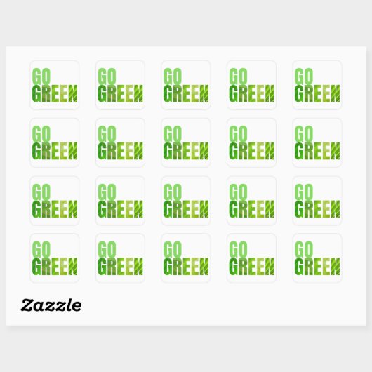 Go Green Vierkante Sticker (Vel)