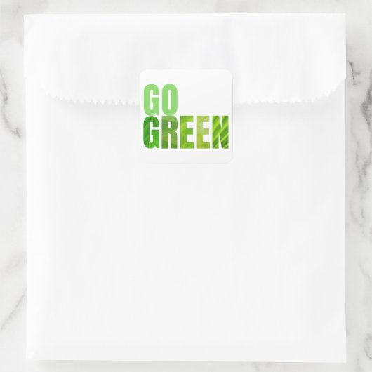 Go Green Vierkante Sticker (Tas)