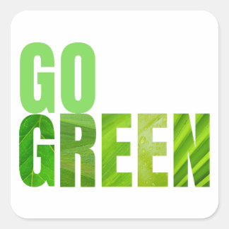 Go Green Vierkante Sticker