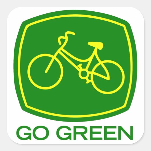 Go Green Vierkante Sticker (Voorkant)
