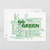 Go Green Word Cloud Briefkaart (Voorkant / Achterkant)
