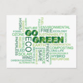 Go Green Word Cloud Briefkaart (Voorkant)