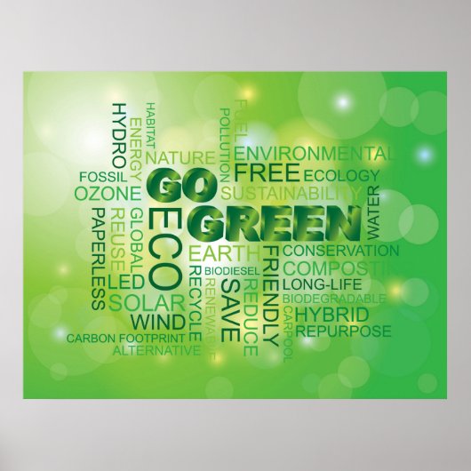 Go Green Word Cloud Poster (Voorkant)
